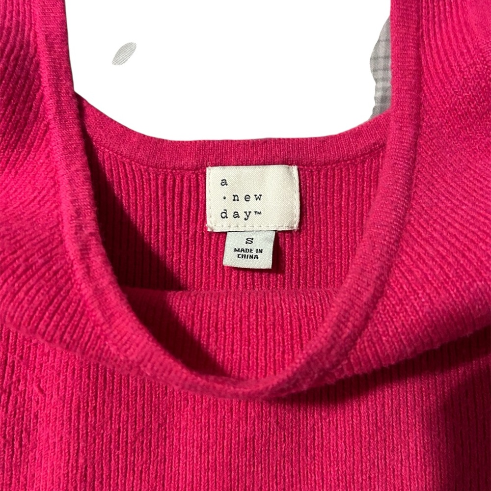 A New Day Fuchsia Cowl Neck Tank Top shirt for girls